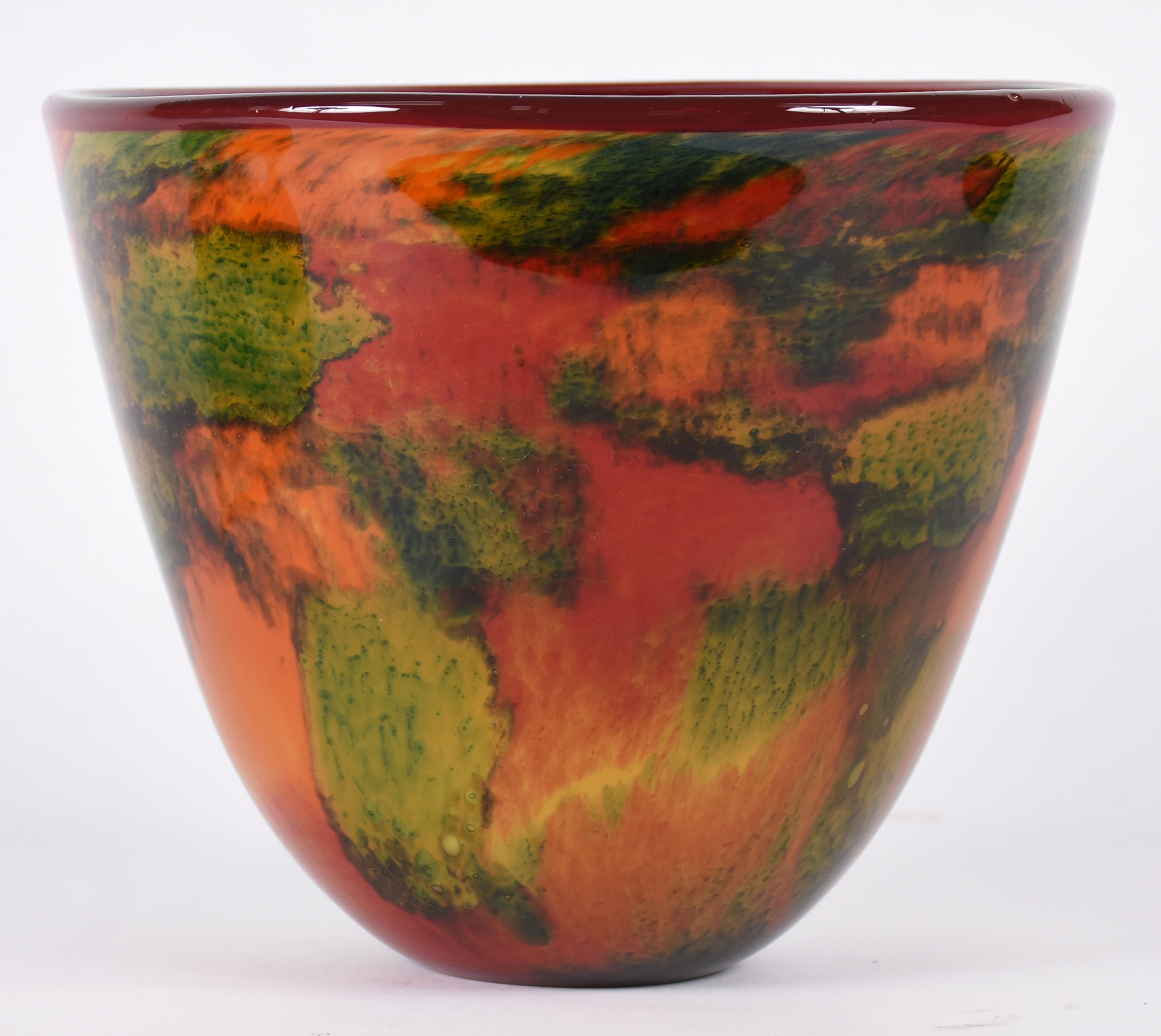 Cachepot de murano, parte interna na cor verde e externa em tons de... - foto 3 de 4