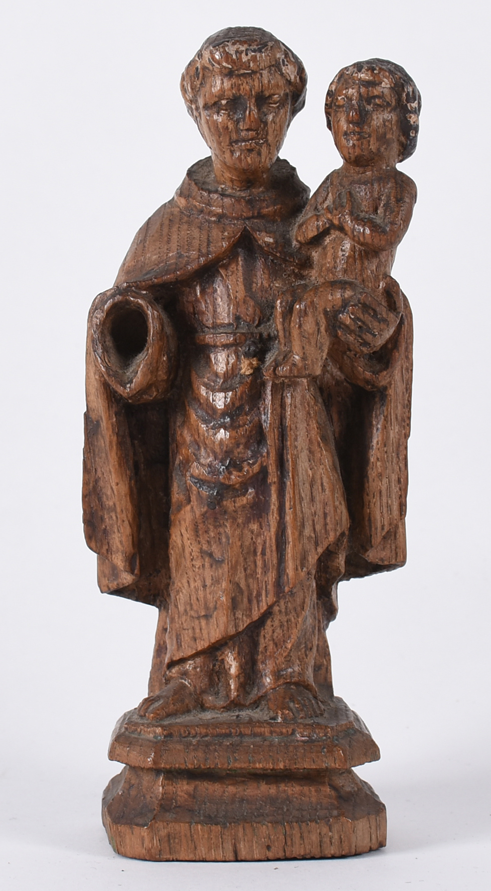 Imagem de Santo Antônio com menino de madeira.(faltando uma das mãos). - foto 1 de 5