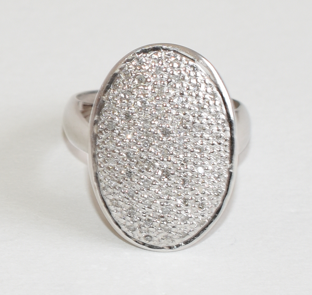 Anel de ouro branco 750 com 0,70 pontos aproximadamente de... - foto 2 de 5