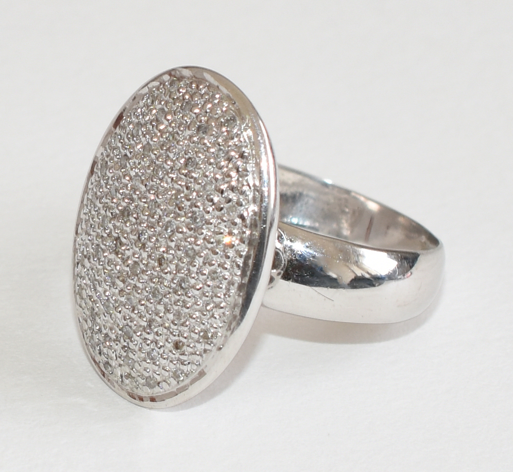 Anel de ouro branco 750 com 0,70 pontos aproximadamente de... - foto 1 de 5