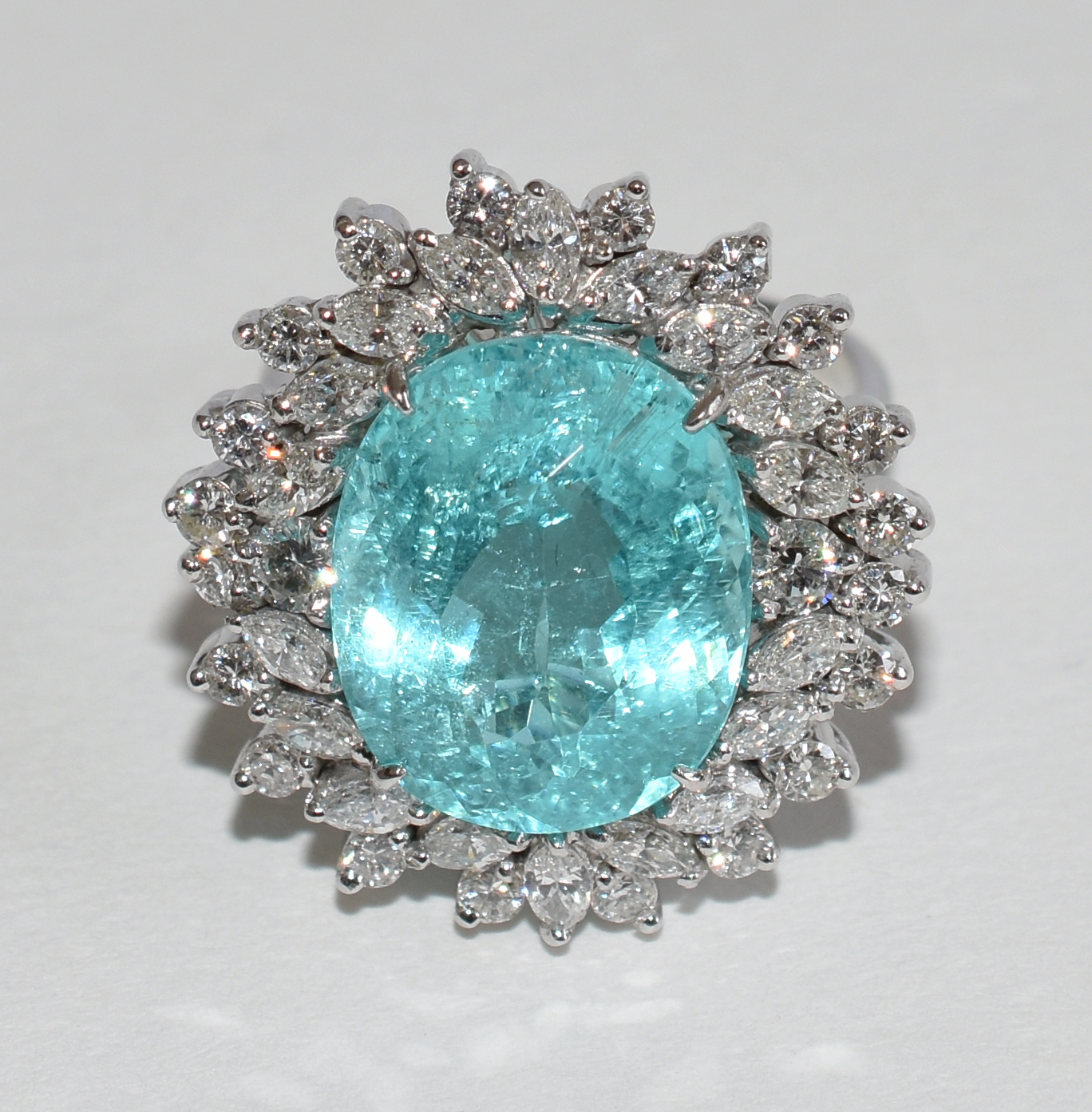 Anel de Turmalina Paraíba com certificado Valter Leite, 10,94 cts (... - foto 1 de 3