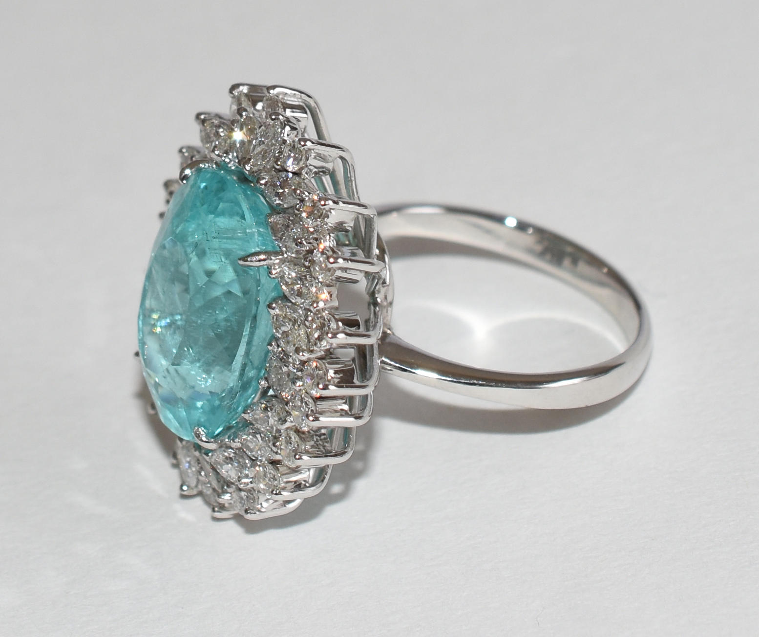 Anel de Turmalina Paraíba com certificado Valter Leite, 10,94 cts (... - foto 2 de 3