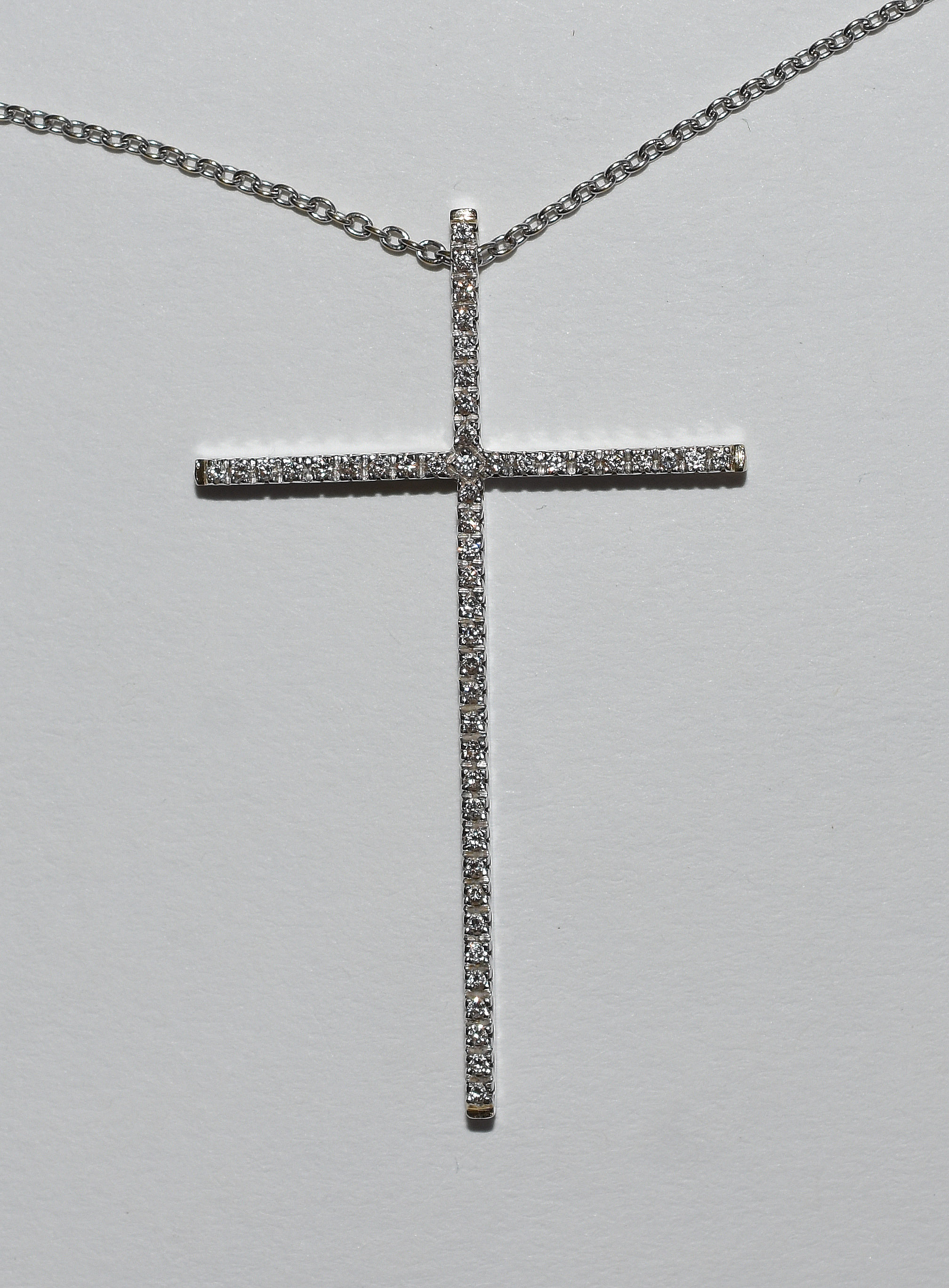 Cordão de ouro branco 750 e pendente na forma de cruz da Amsterdam... - foto 1 de 4