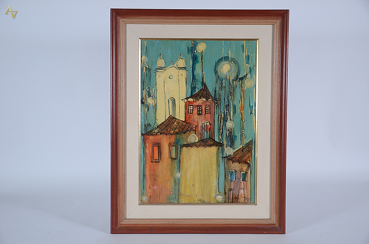 NELLY FRADE (1913 / 1988)- Ouro Preto - téc. mista - 70 x 50 - Obs...