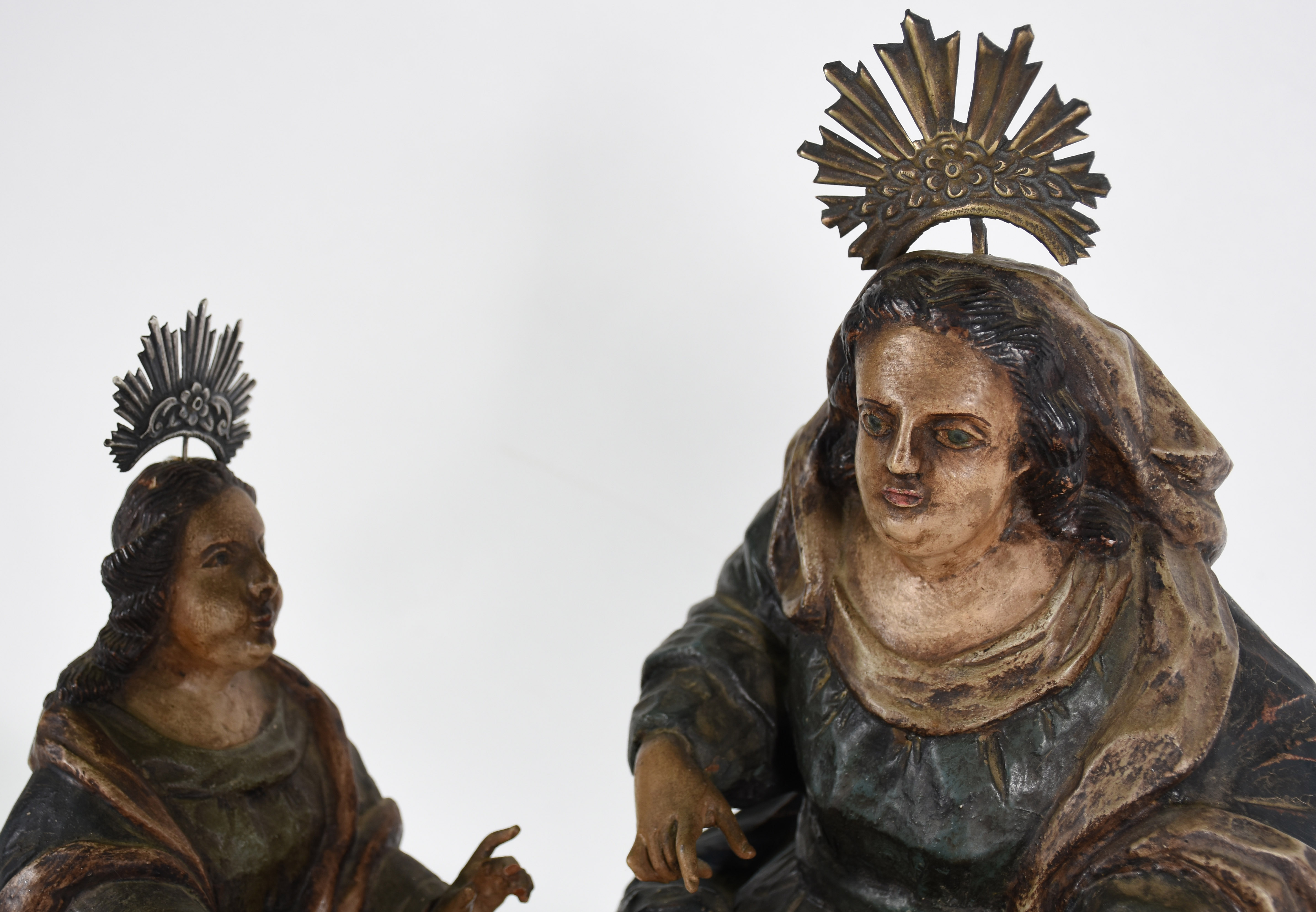 Santana Mestra com N. Sra. - Imagem de madeira policromada e dourada... - foto 2 de 5