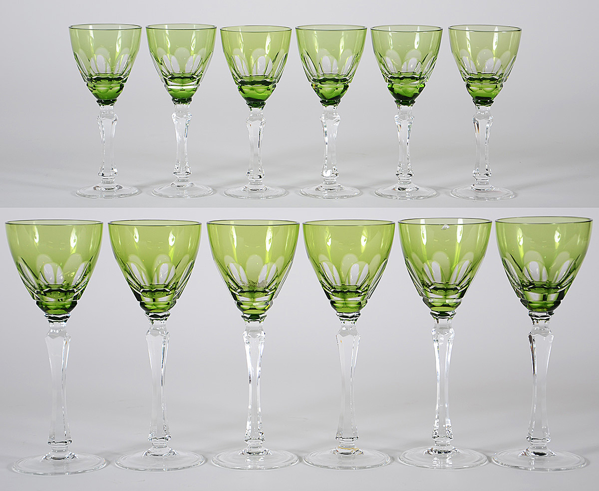 Conjunto com 6 cálices para licor e 6 para vinho de cristal double... - foto 1 de 2