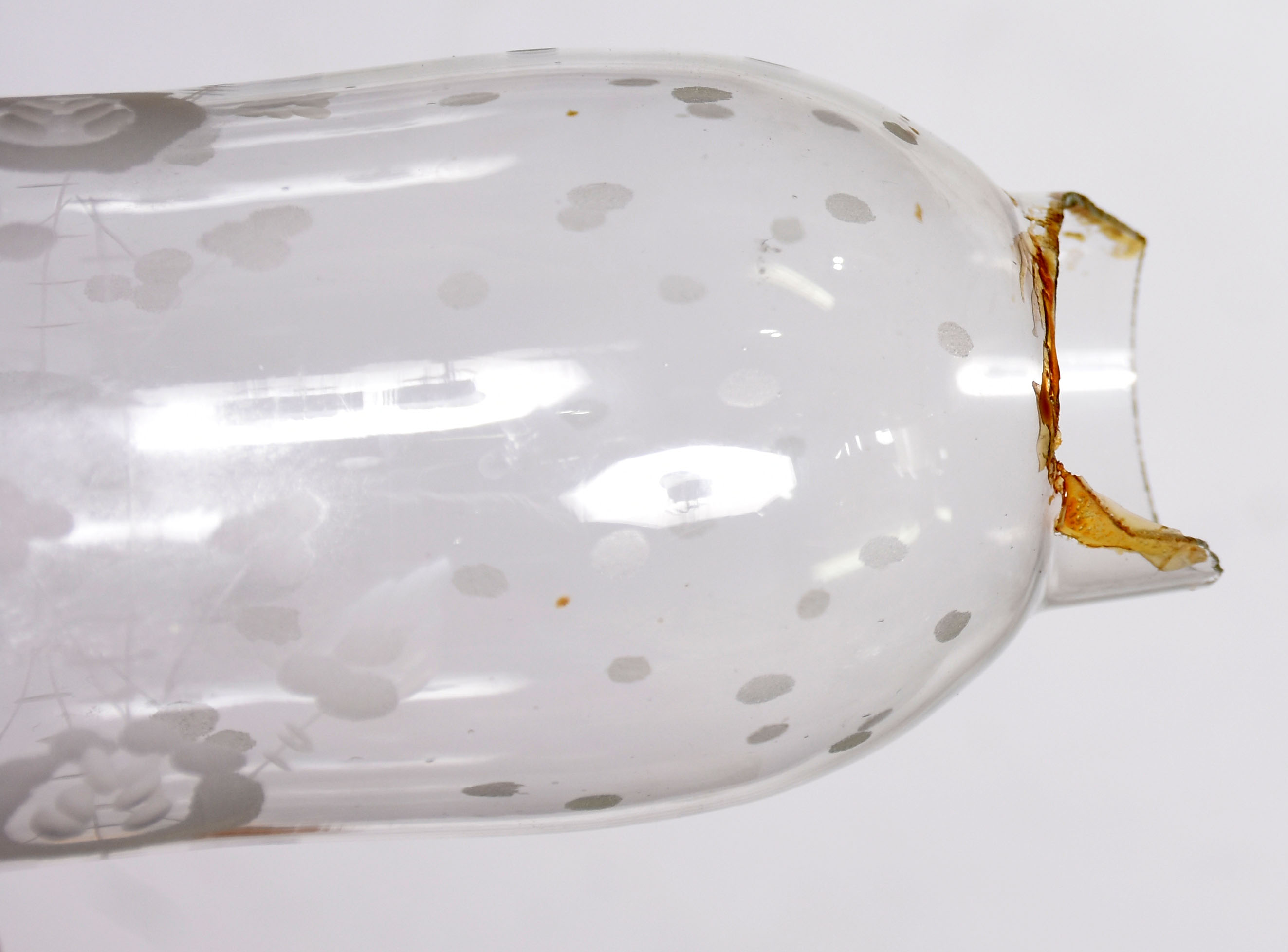 Lustre de cristal para 3 luzes, mangas lavradas (falta um cilindro... - foto 5 de 5