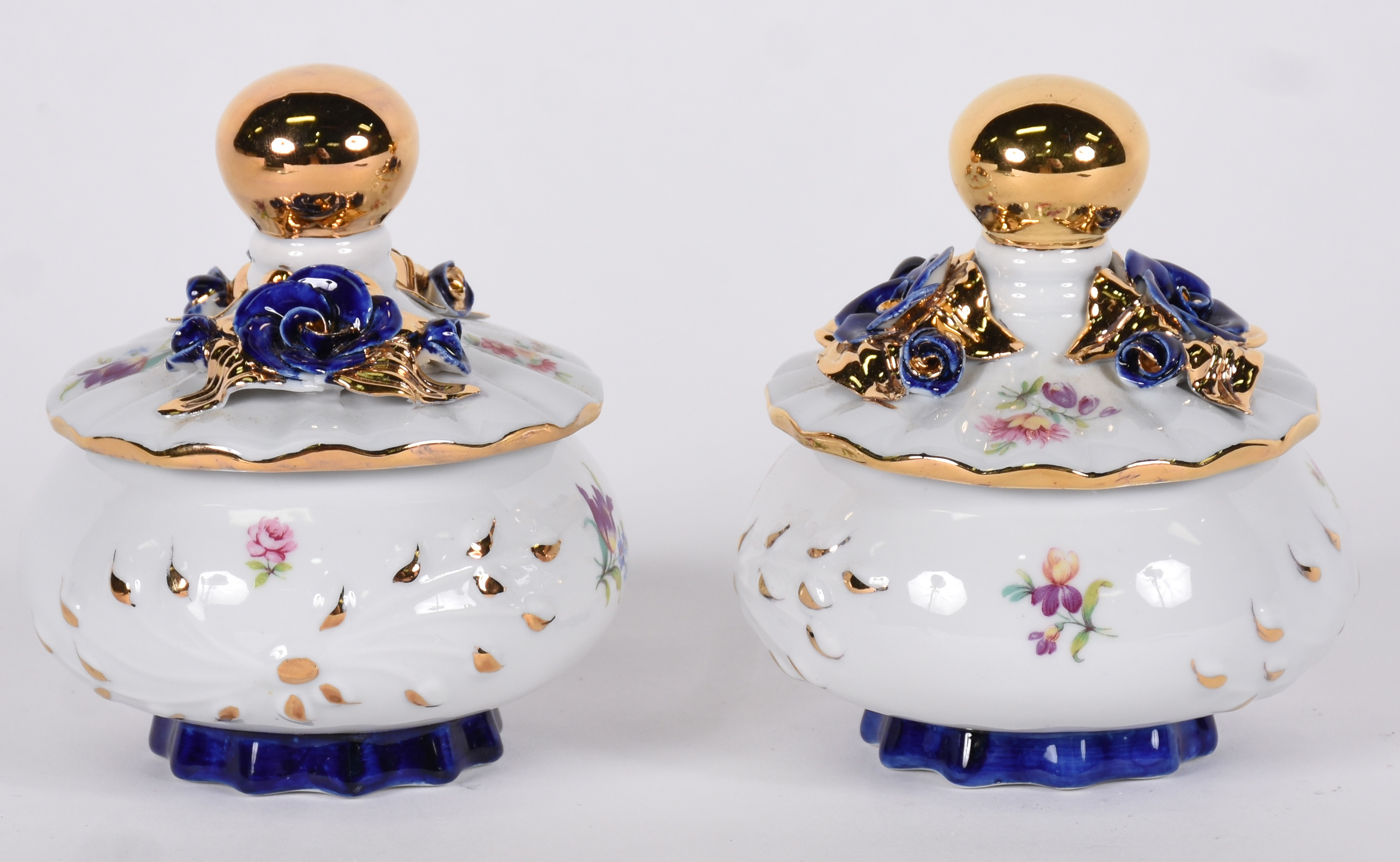 Par de potinhos de porcelana Portuguesa Myrtus . - foto 1 de 4