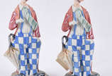 Teresa Linhares,  - Par de palhaços pensativos - Esta estatueta foi elaborada com a mais pura porcelana de Limoges - França . Toque final de Teresa Linhares, a grande mes
