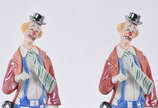 Teresa Linhares,  - Par de palhaços pensativos - Esta estatueta foi elaborada com a mais pura porcelana de Limoges - França . Toque final de Teresa Linhares, a grande mes