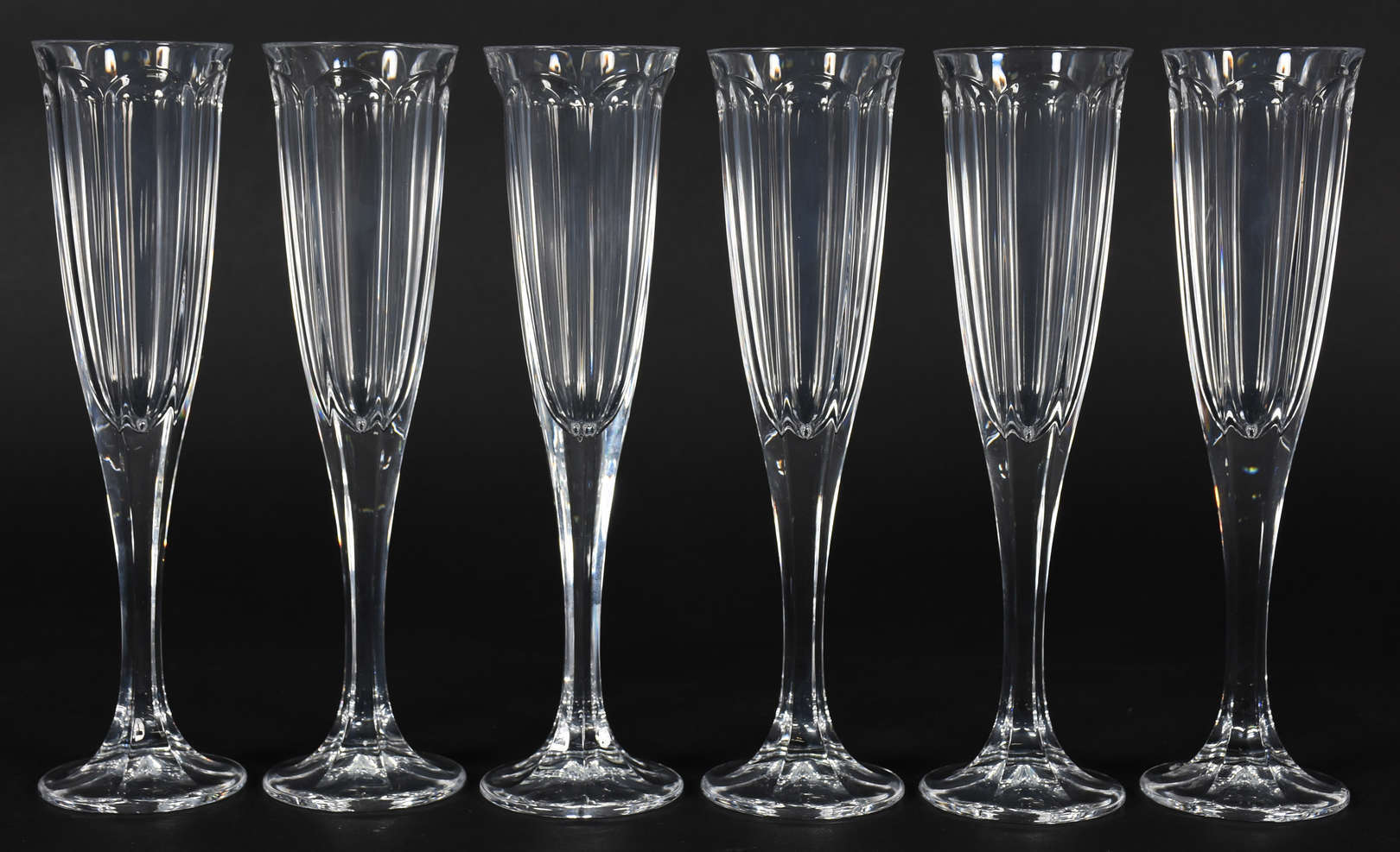 Seis flutes de cristal da Bohemia 185 ml. - foto 1 de 2