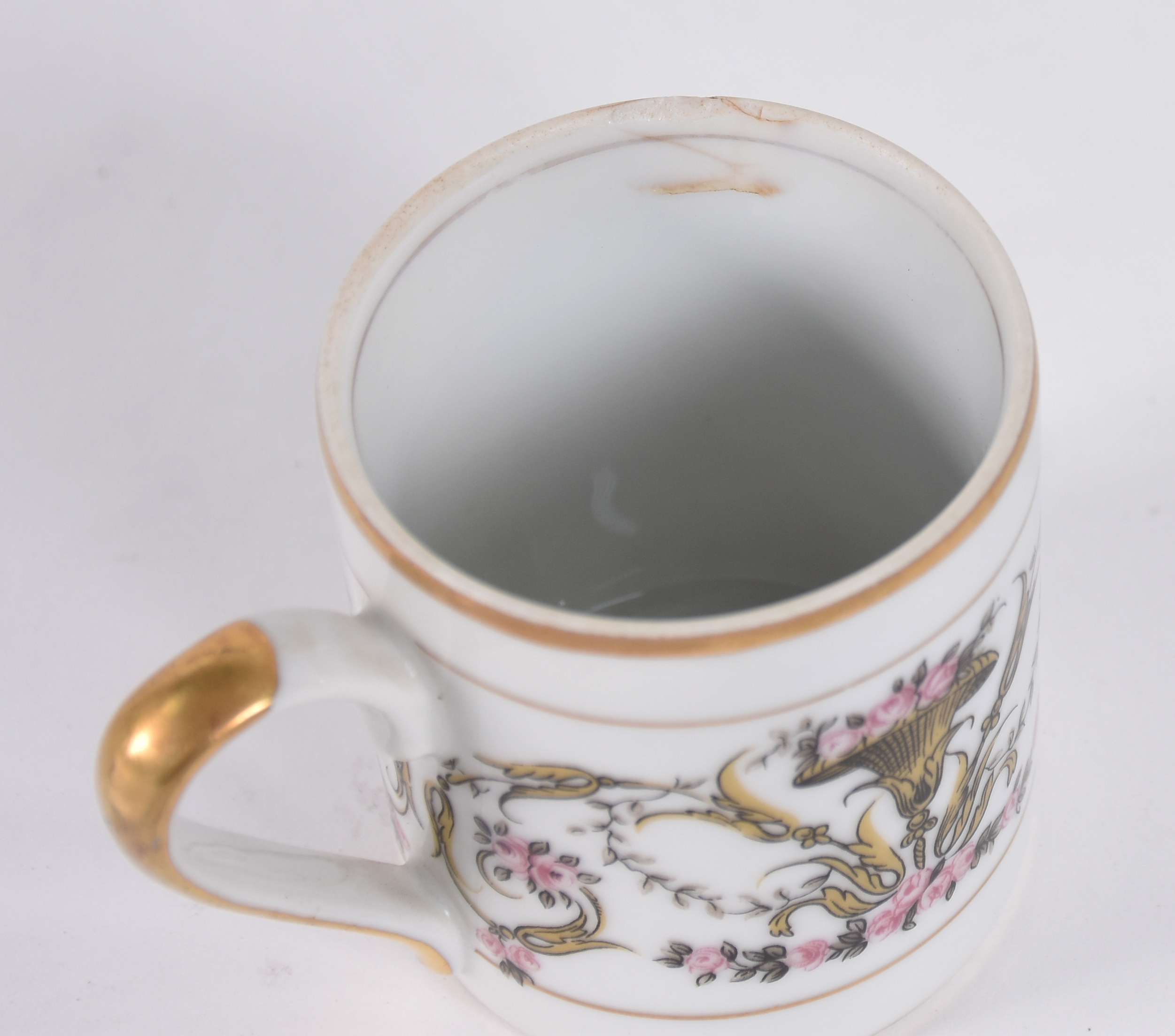 Conjunto de 7 xícaras para café de porcelana decorada com guirlandas... - foto 4 de 5