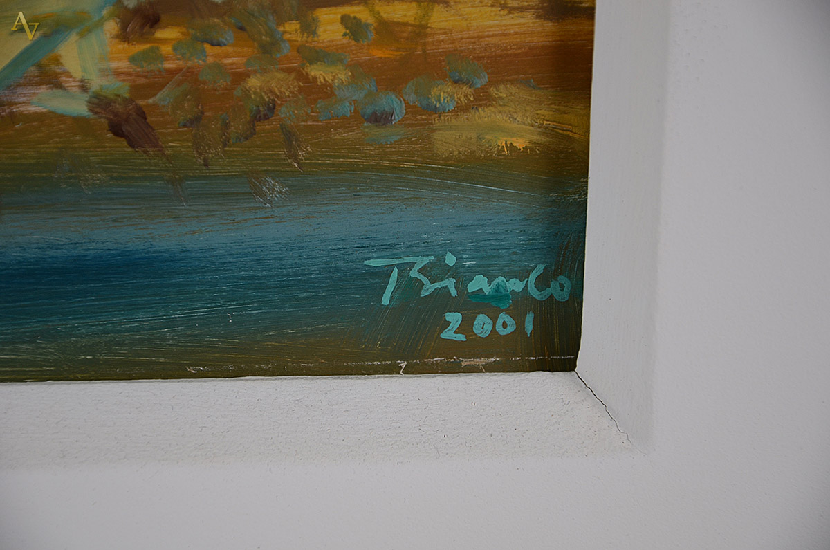BIANCO, Enrico - Jangadas e coqueiros - ose - 45 x 60 - datado 2001 - foto 3 de 4