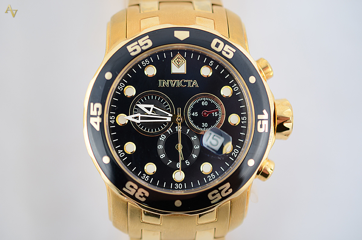 INVICTA - Relógio masculino de aço com pulseira dourada, resistente a... - foto 2 de 4
