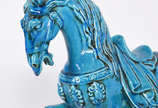 Cavalo chines  de porcelana Bleu de Chine. - Cavalo chines  de porcelana Bleu de Chine.