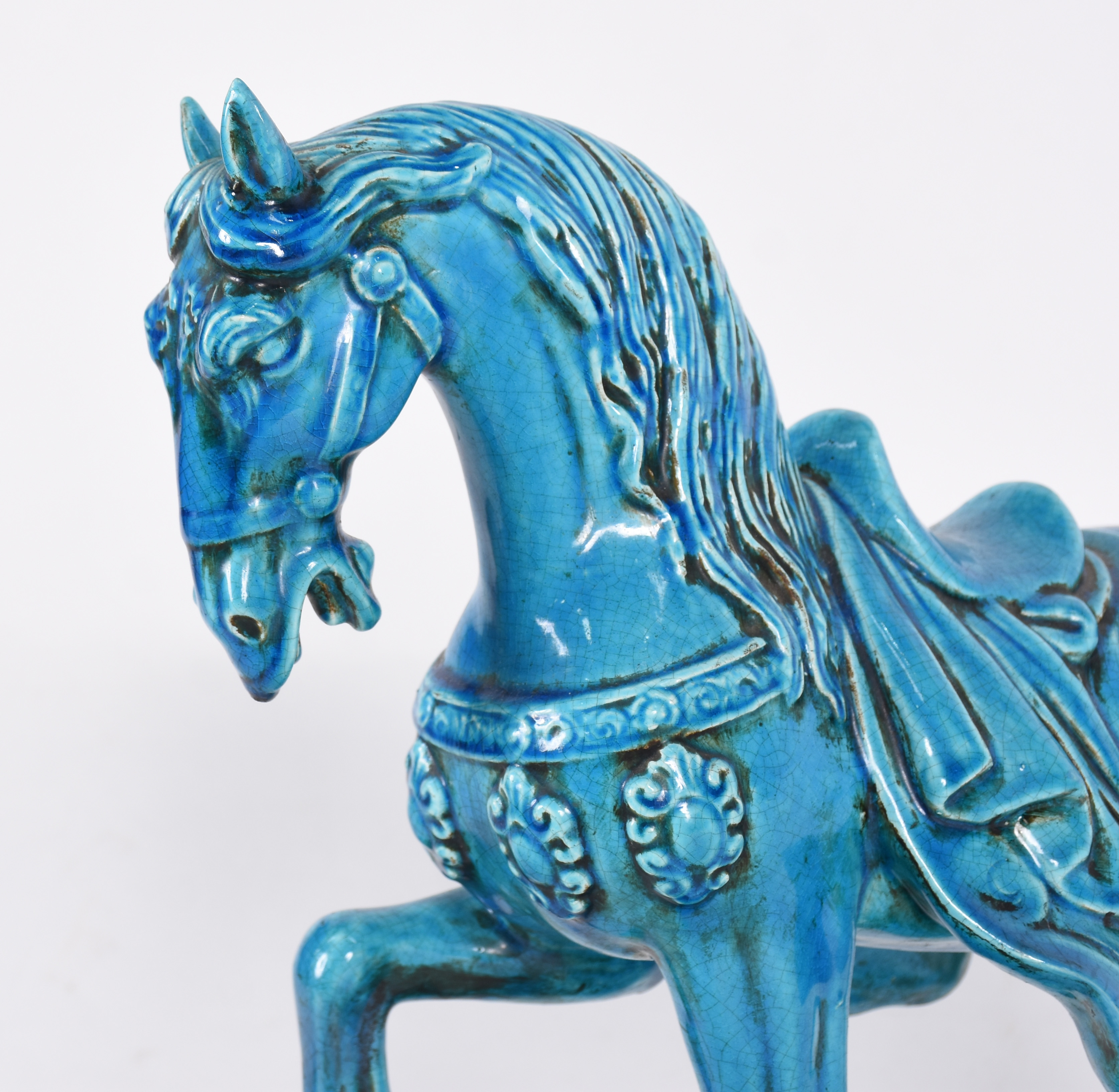 Cavalo chines de porcelana Bleu de Chine. - foto 2 de 5
