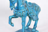 Cavalo chines  de porcelana Bleu de Chine. - Cavalo chines  de porcelana Bleu de Chine.