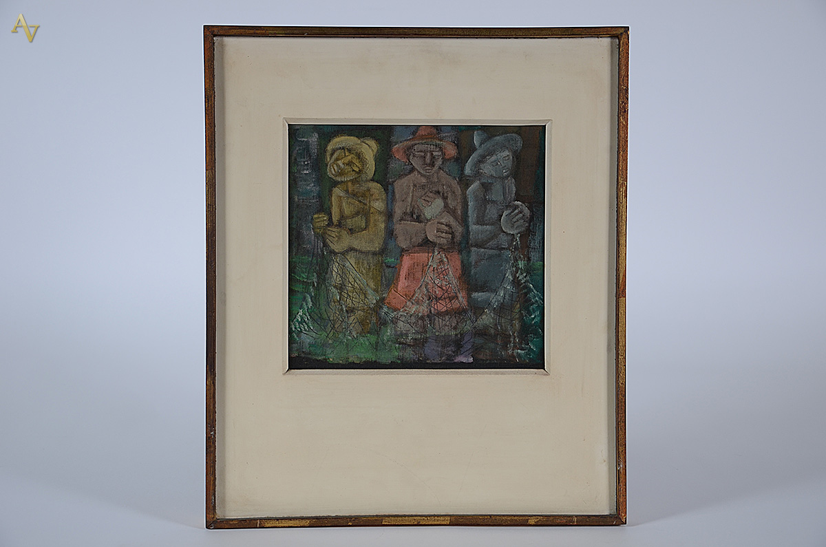 HARRY ELSAS (1925 - 1994)- Pescadores - ose - 25 x 26 - foto 1 de 2