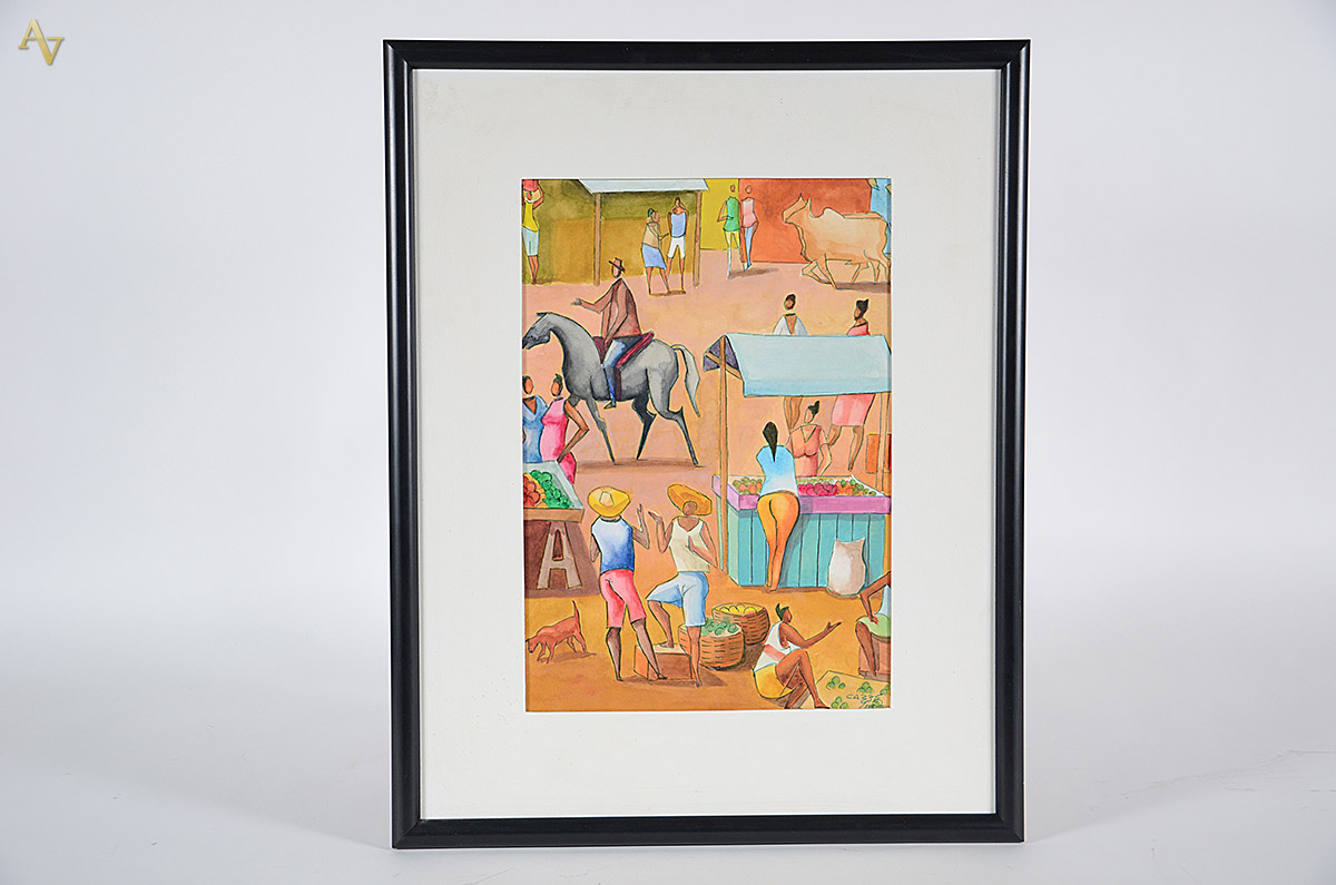CARYBÉ, Hector (1911 - 1997) - "Feira" - acrílico aquarelado... - foto 1 de 3