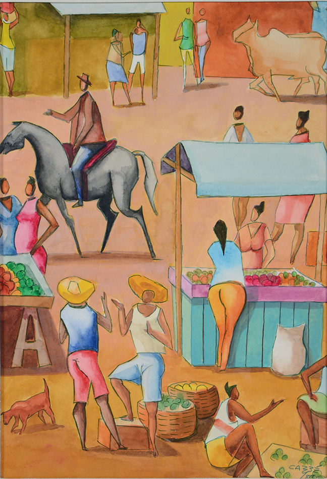 CARYBÉ, Hector (1911 - 1997) - "Feira" - acrílico aquarelado... - foto 2 de 3