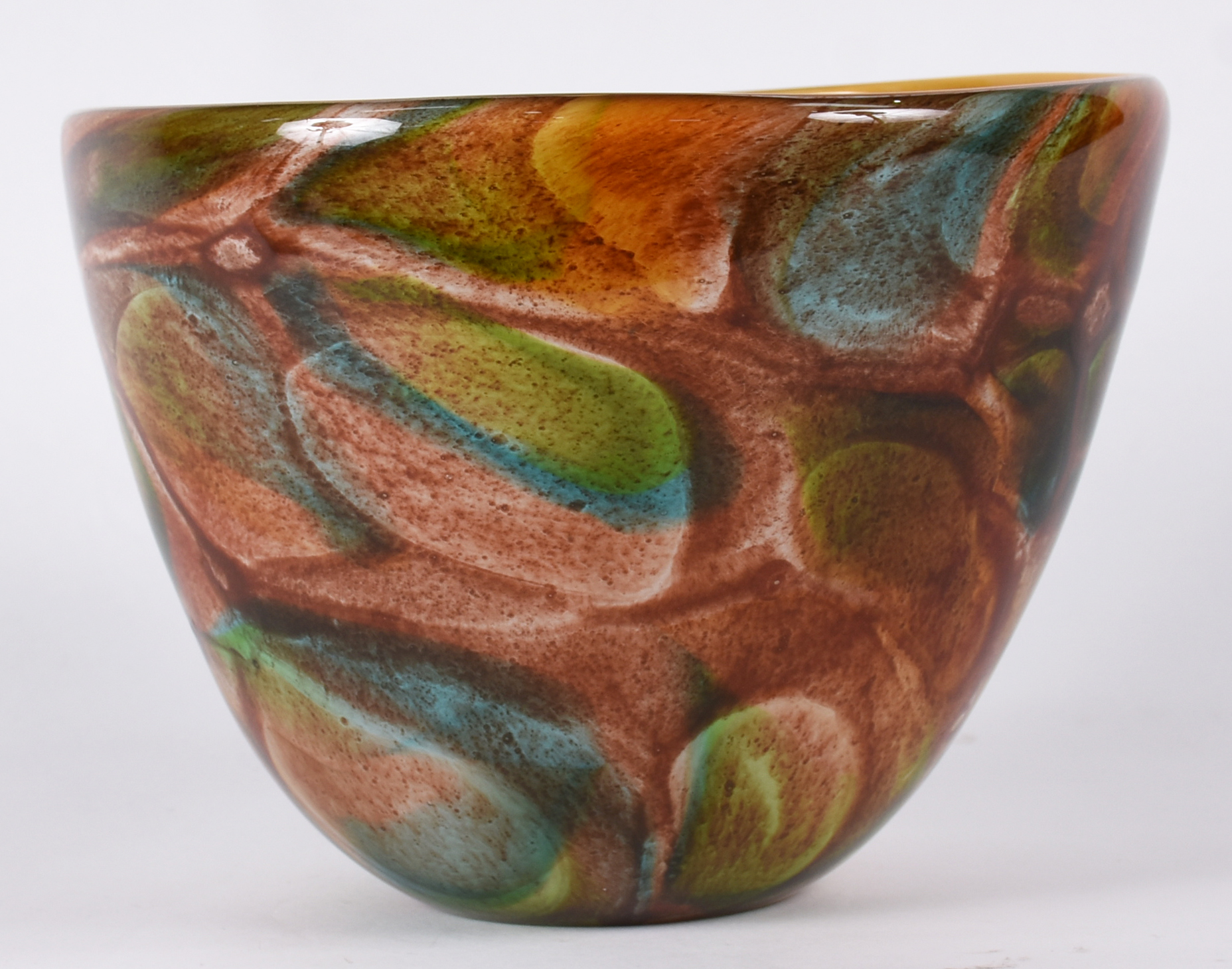 Cachepot de murano na cor marrom e bege. - foto 1 de 3