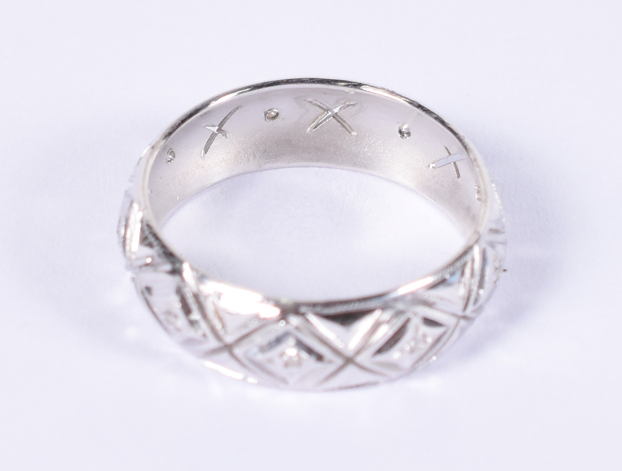 Anel de platina Art Deco com 12 brilhantes. Aro 13. - foto 3 de 3