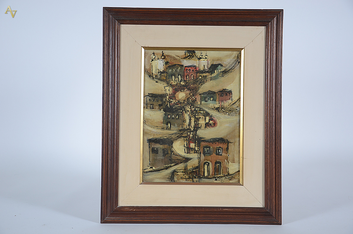 NELLY FRADE (1913 / 1988)- Ouro Preto - téc. mista - 47 x 24 - Obs...