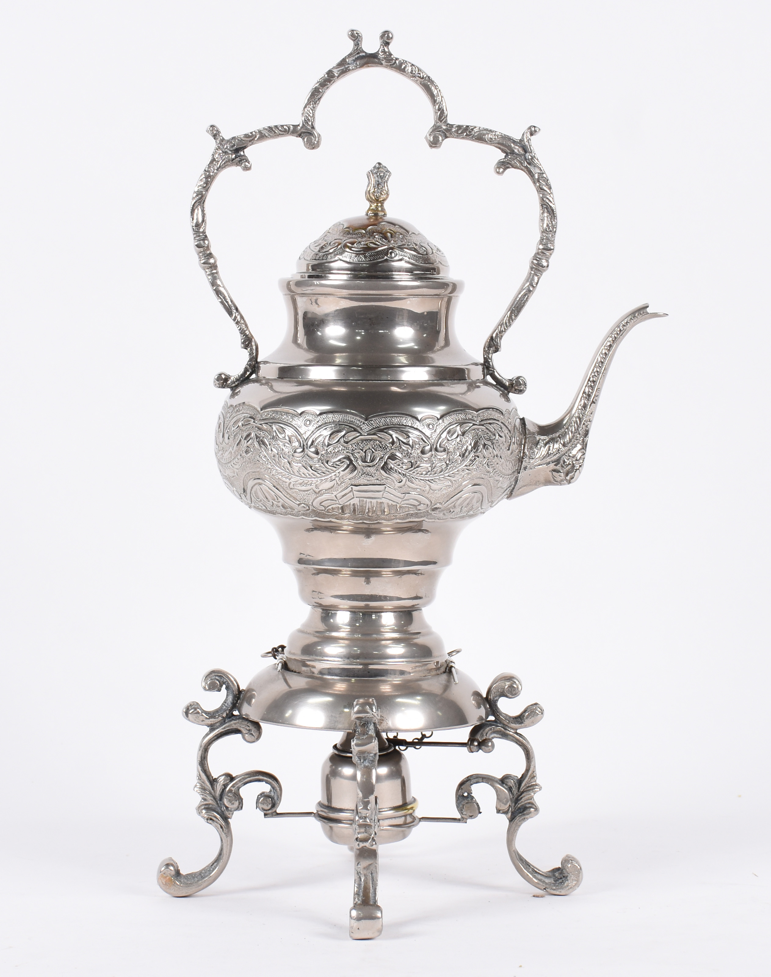 Samovar de metal prateado. - foto 1 de 5