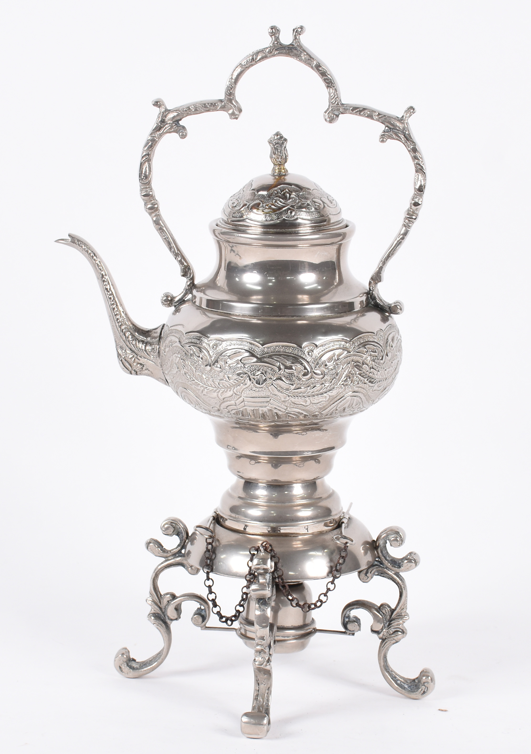 Samovar de metal prateado. - foto 3 de 5