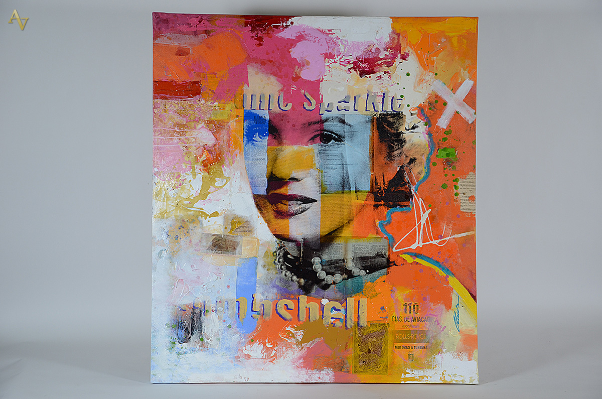 CLAUS COSTA - Marilyn Monroe - Técnica Mista - 1,20 x 1,36