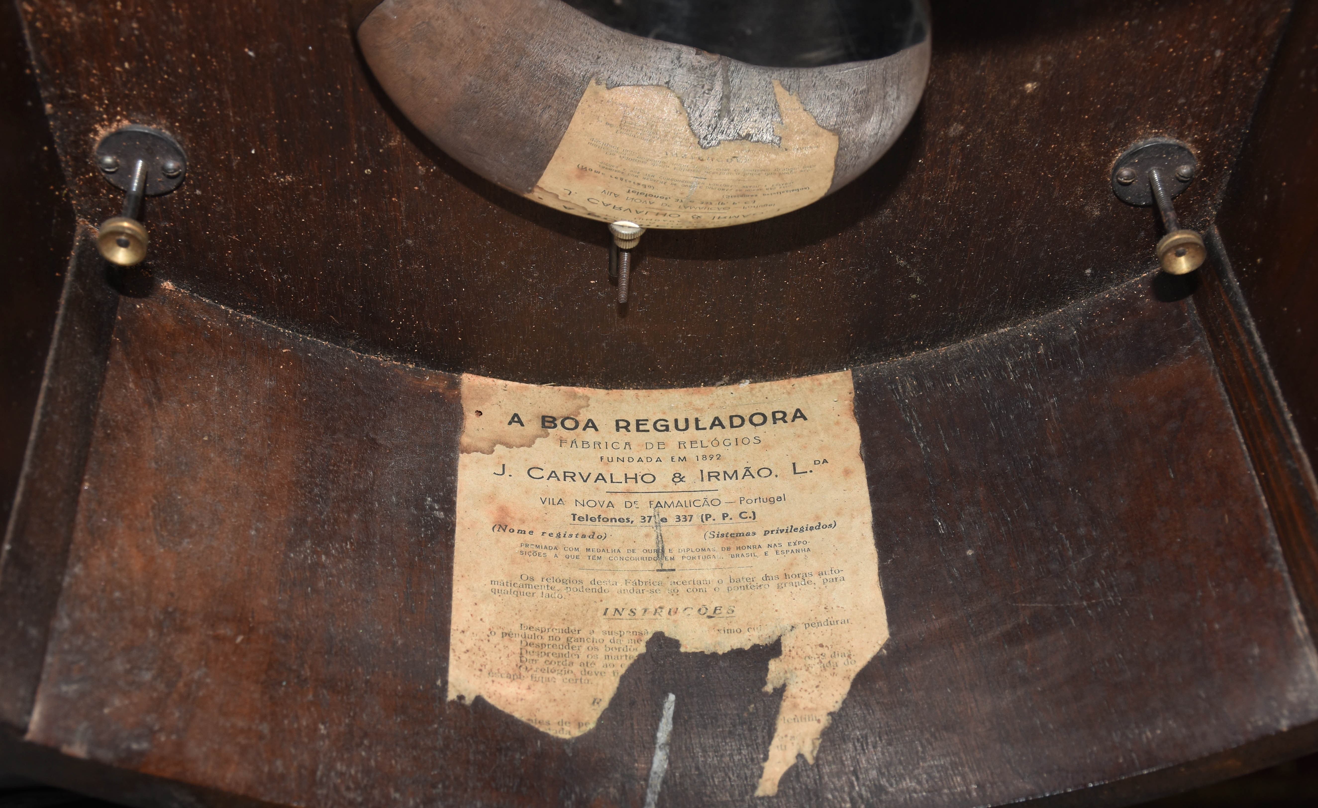 Relogio portugues de parede, carrilhão, marca REGULADORA, caixa de... - foto 4 de 6