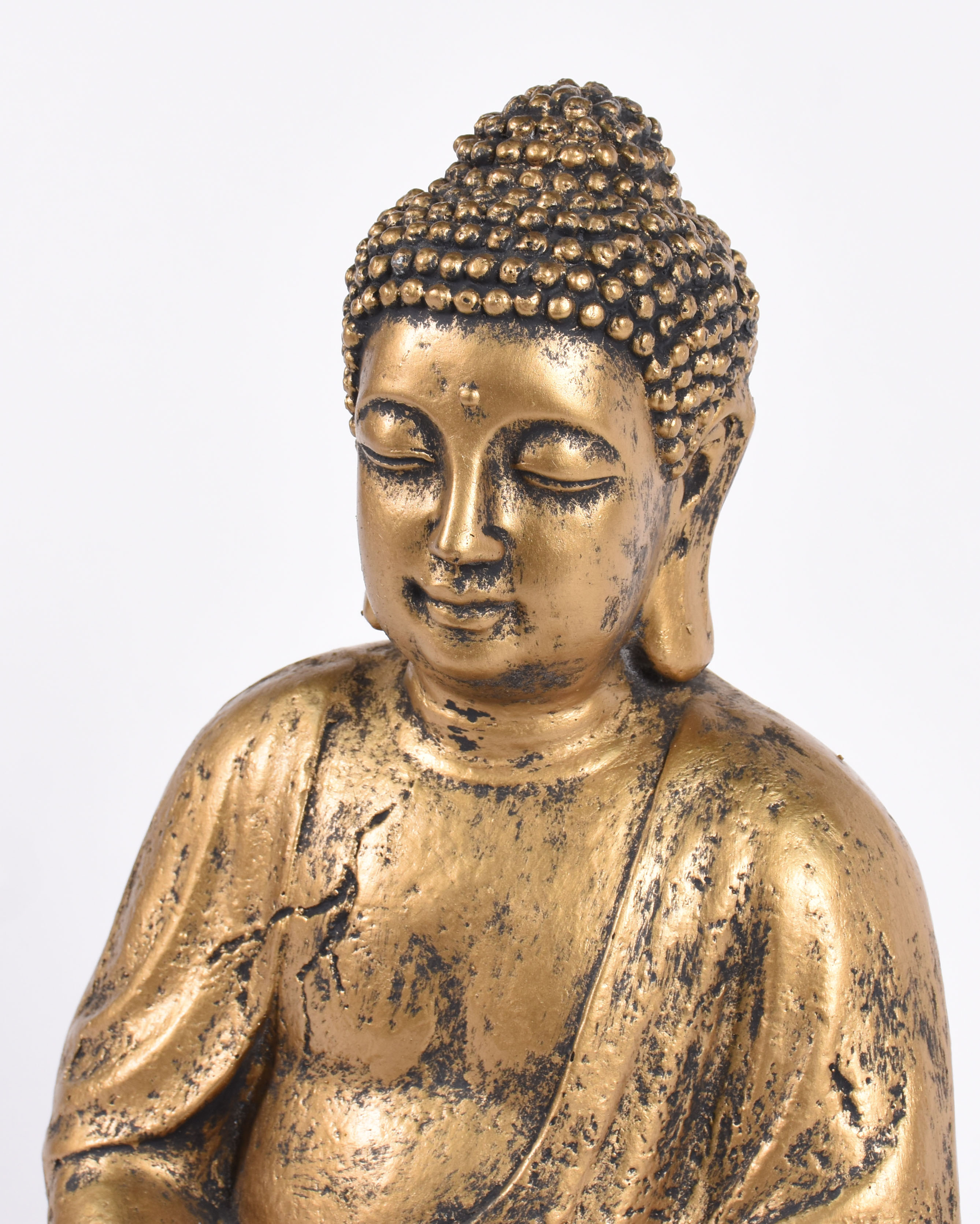Escultura de cerâmica representando "Buda sentado". - foto 2 de 5
