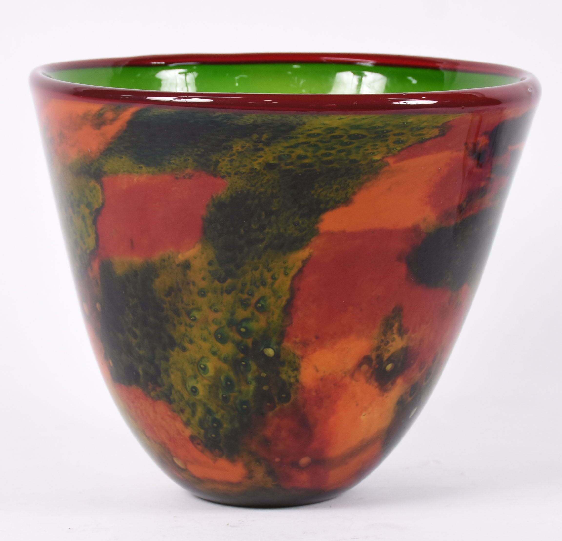 Cachepot de murano mesclado, interior na cor verde. - foto 1 de 4