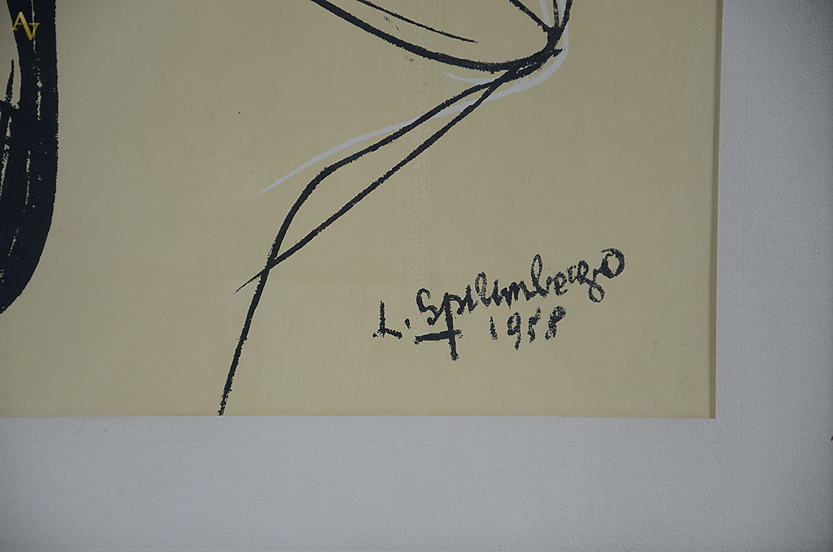 ASSINATURA NÃO IDENTIFICADA - desenho - 70 x 55 - Datado 1958 - foto 3 de 4