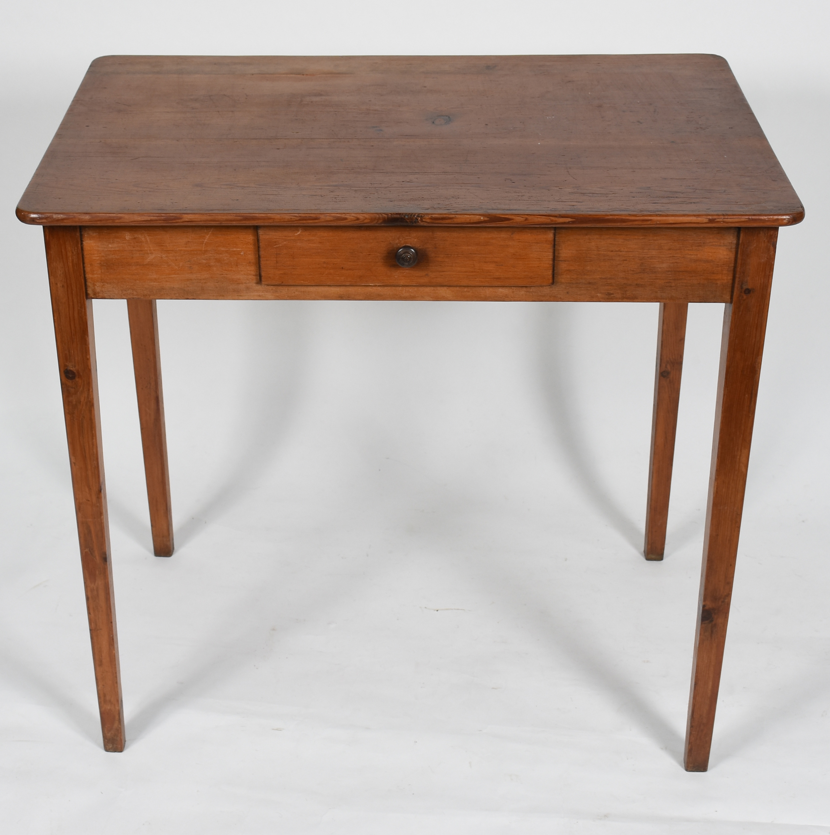 Mesa de pinho de riga com tampo retangular, uma gaveta, quatro pernas... - foto 2 de 4