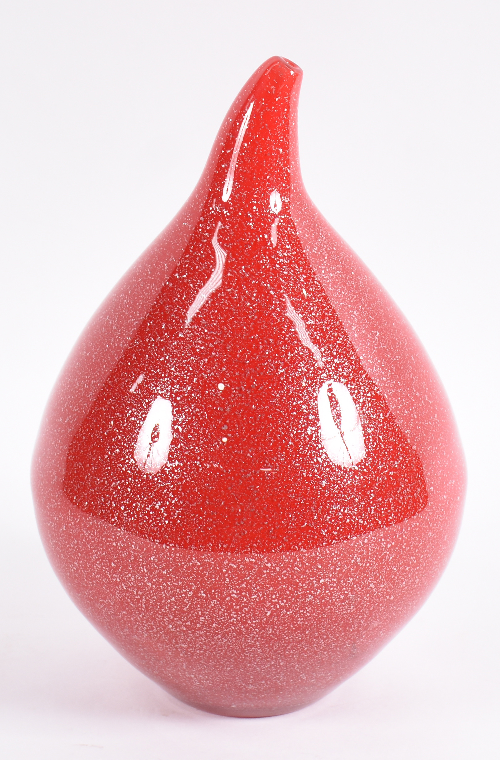 Vaso de murano vermelho com pó de prata. - foto 1 de 4