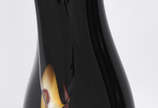 MOLINARI,  - Vaso de murano MOLINARI na cor negra com mesclas coloridas, assinado.