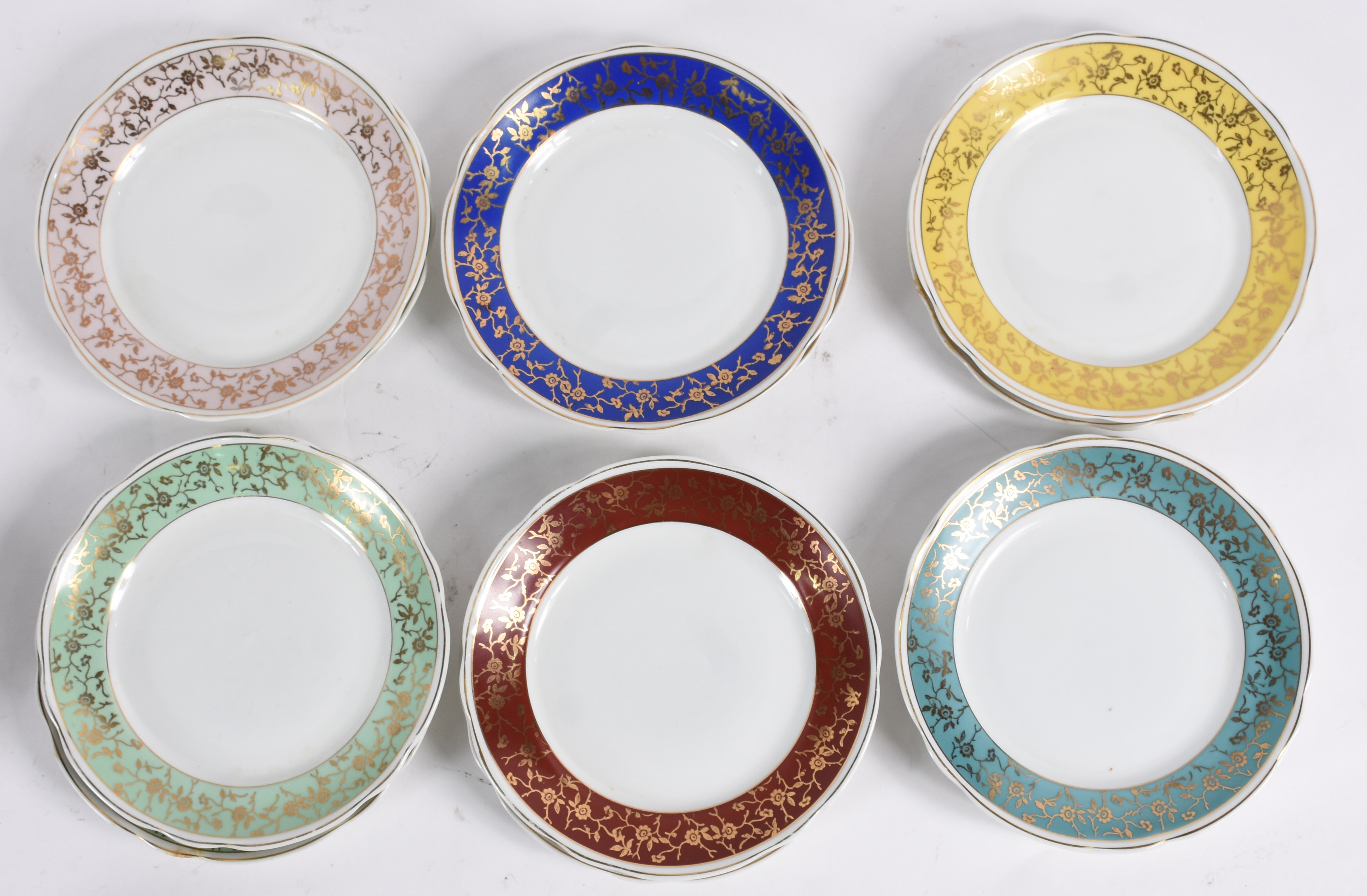 Aparelho de chá de porcelana Real em diversas cores com realces... - foto 4 de 5
