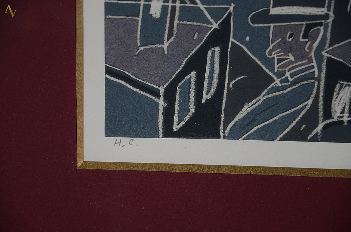 ASSINATURA NÃO IDENTIFICADA - Homens de cartola H. C. - serigrafia... - foto 4 de 4