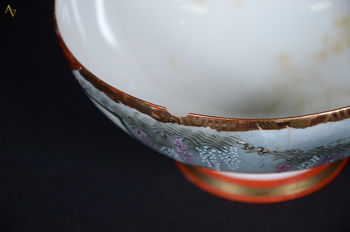 Serviço de chá de porcelana japonesa, sendo: 4 xácaras com pires... - foto 3 de 3