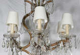 Lustre "Maria Thereza" de cristal, para 6 luzes... - Lustre "Maria Thereza" de cristal, para 6 luzes, placas lapidadas.