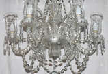 Lustre para 6 luzes de cristal com pingentes la... - Lustre para 6 luzes de cristal com pingentes lapidados.