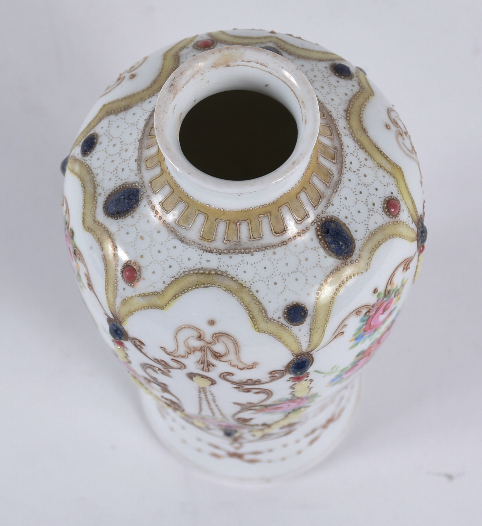 Delicado Vaso de porcelana japonesa CHIKUSA na cor branca, pintada à... - foto 3 de 4