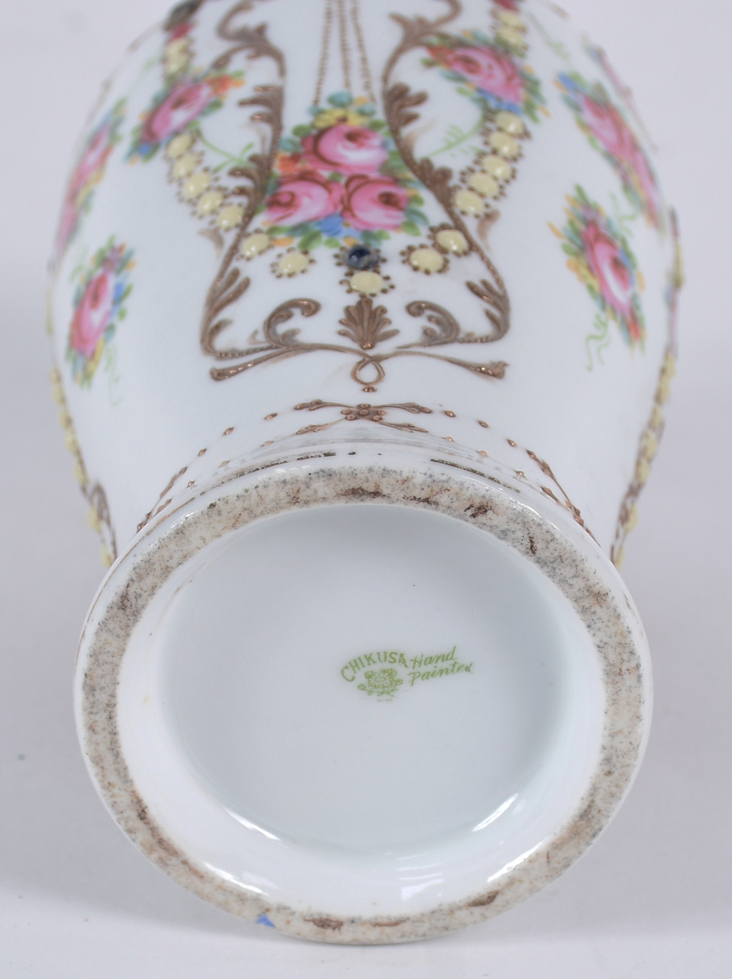 Delicado Vaso de porcelana japonesa CHIKUSA na cor branca, pintada à... - foto 4 de 4