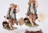 Teresa Linhares,  - Par de camponeses - Esta estatueta foi elaborada com a mais pura porcelana de Limoges - França . Toque final de Teresa Linhares, a grande mestre em po
