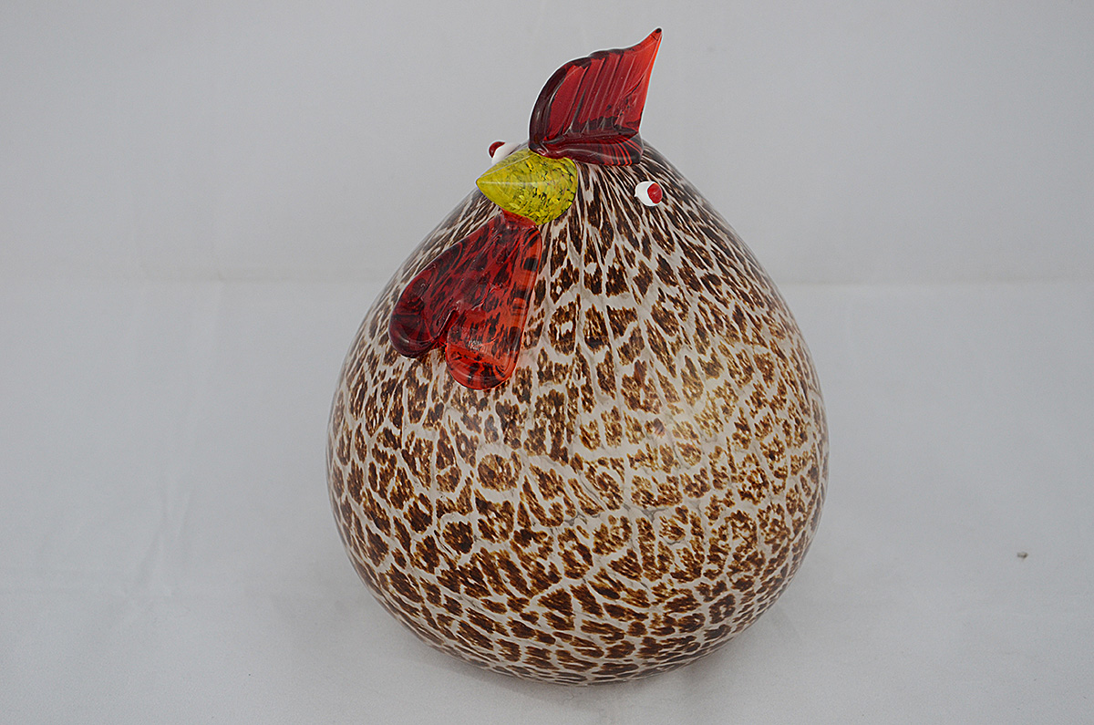 Galinha de murano. Altura 21 cm. - foto 1 de 2