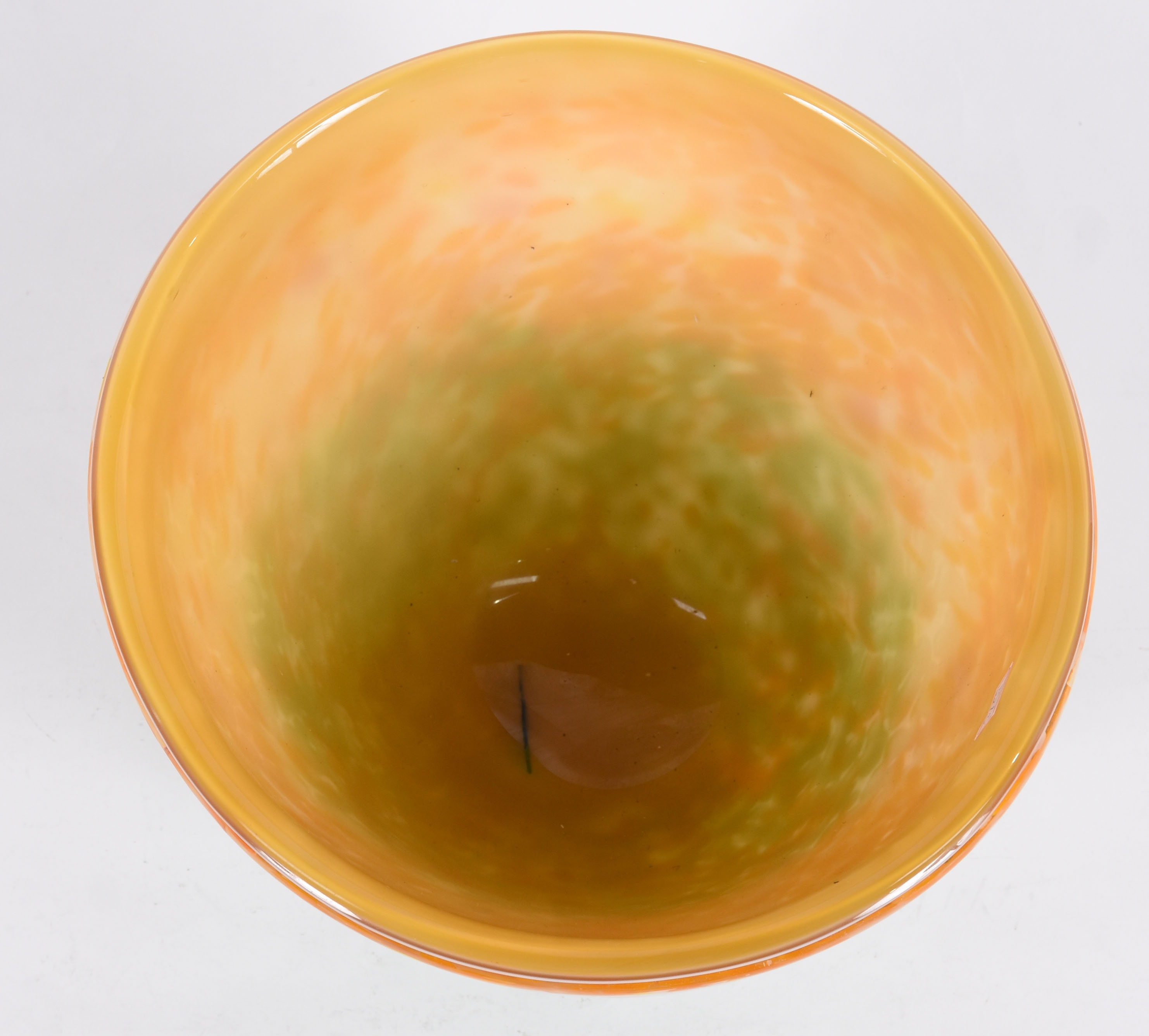 Cachepot de murano verde e creme. - foto 4 de 5