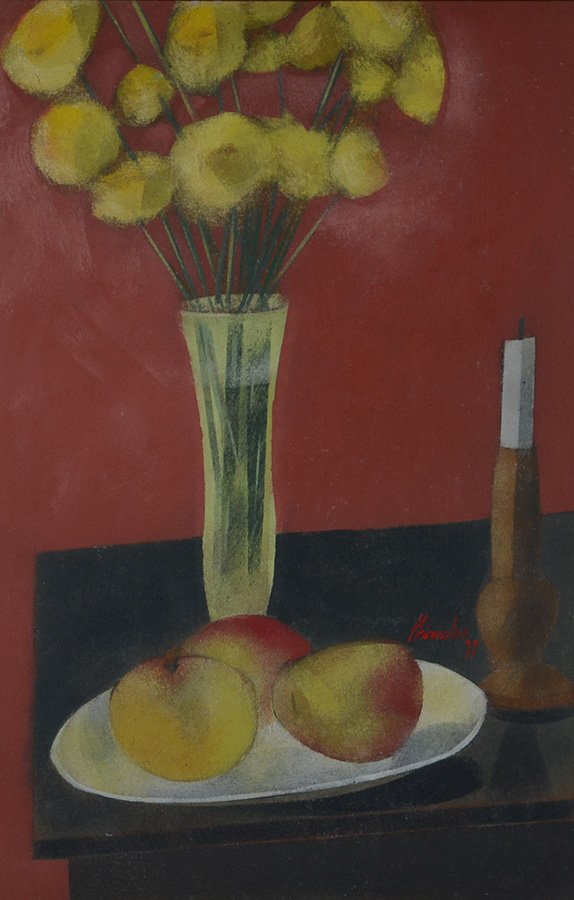 HÉRCULES ARAÚJO DA SILVA - Flores amarelas, frutas e castiçal - vinil... - foto 2 de 4