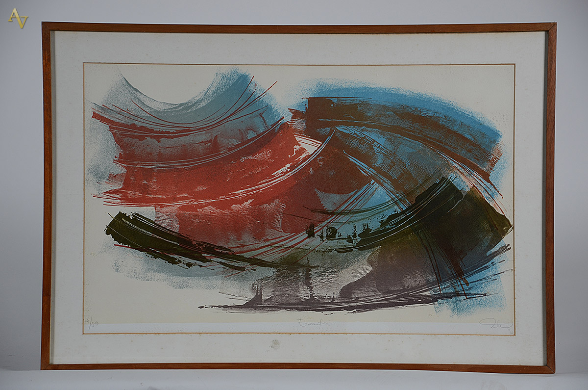 ASSINATURA NÃO IDENTIFICADA - Encontros 49/50 - serigrafia - 41 x 69 - foto 1 de 5
