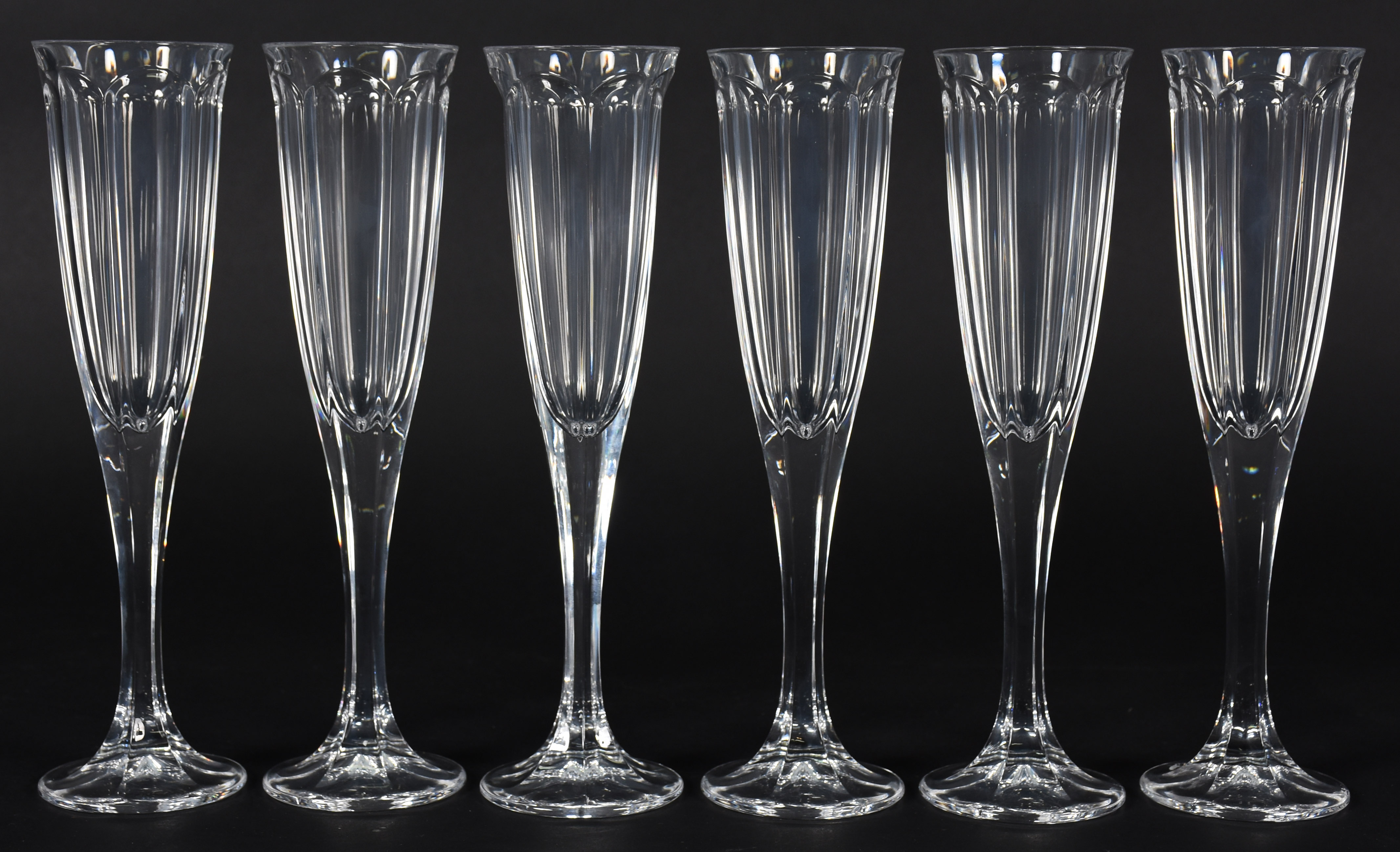 Seis flutes de cristal da bohemia 185 ml. - foto 2 de 2